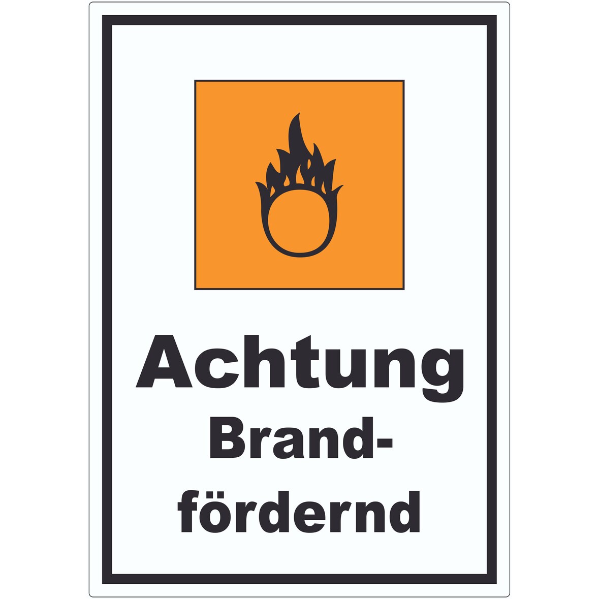 Aufkleber Gefahrensymbol Brandfördernd Brand A5 (148x210mm)
