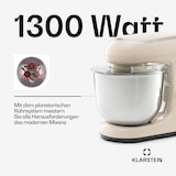 thumbnail of Klarstein Bella Pico 2G Küchenmaschine 1300W 1,7PS 6 Stufen 5 Liter Vintage-Creme