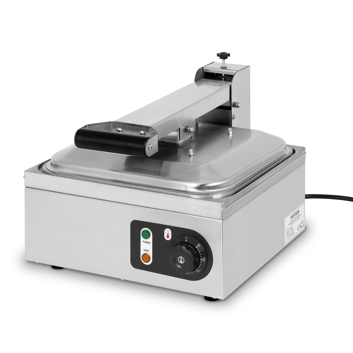 VERTES Gastro Toaster Sandwichtoaster 9 sneden (roestvrij staal, 2200W, 230V, 50-300°C, 2 platen, 4 antislipvoeten, kruimellade, 9 toast tegelijk)