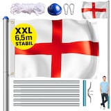 thumbnail of MONZANA® Aluminium Fahnenmast 6,50m mit Seilzug inkl. Flagge Flaggenmast Mast Flagge Alu