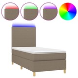 thumbnail of vidaXL Boxspringbett mit Matratze & LED Taupe 90x200 cm Stoff
