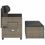 thumbnail of vidaXL Gartenbank Verstellbar mit Kissen Grau Poly Rattan