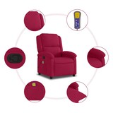 thumbnail of vidaXL Massagesessel Weinrot Samt