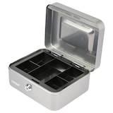 thumbnail of HMF Geldkassette abschließbar, Kasse mit Münzeinsatz, 5 Münzfächer, 20 x 16 x 9 cm, Silber