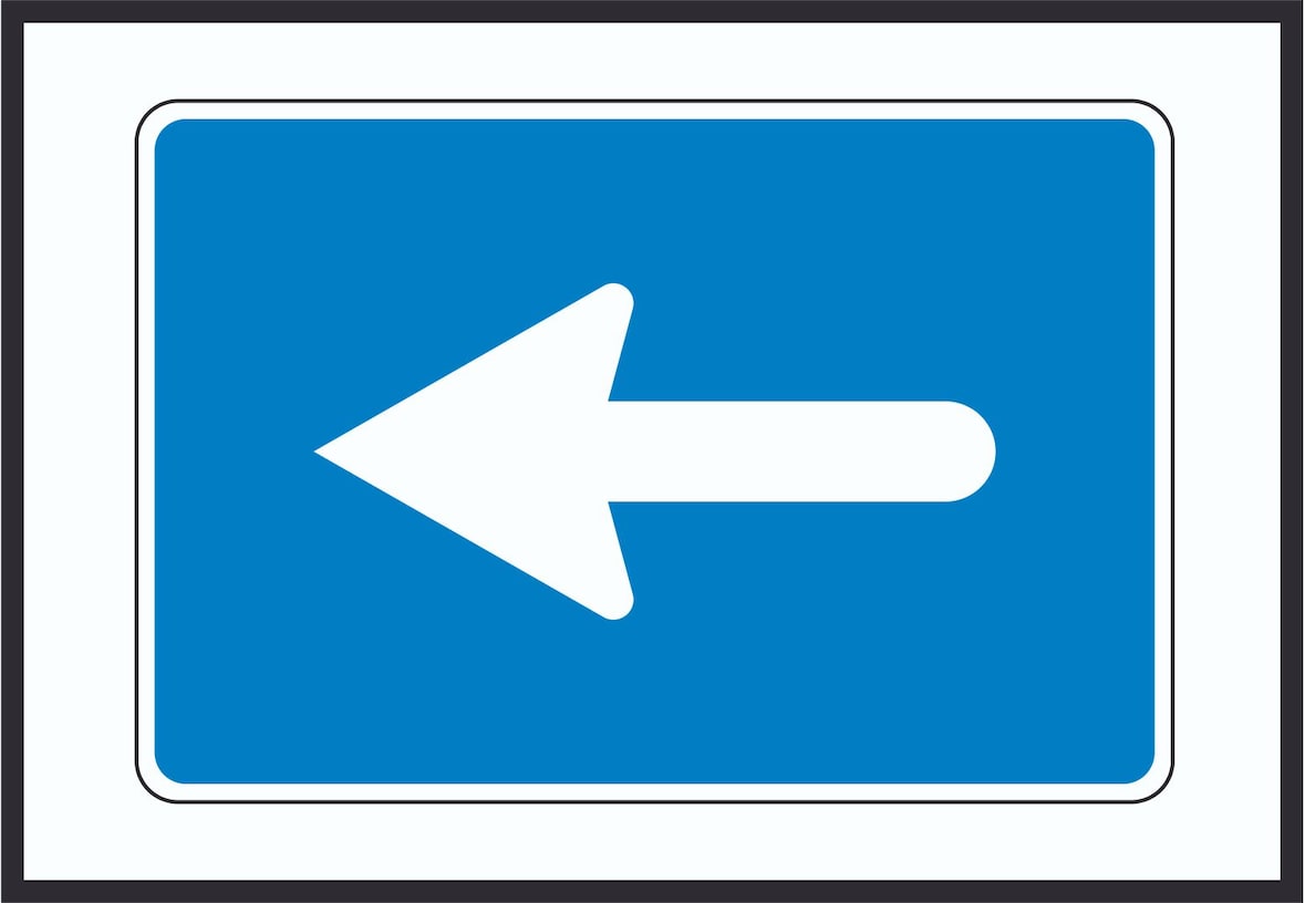 In Pfeilrichtung fahren links Symbol A3 Rückseite selbstklebend