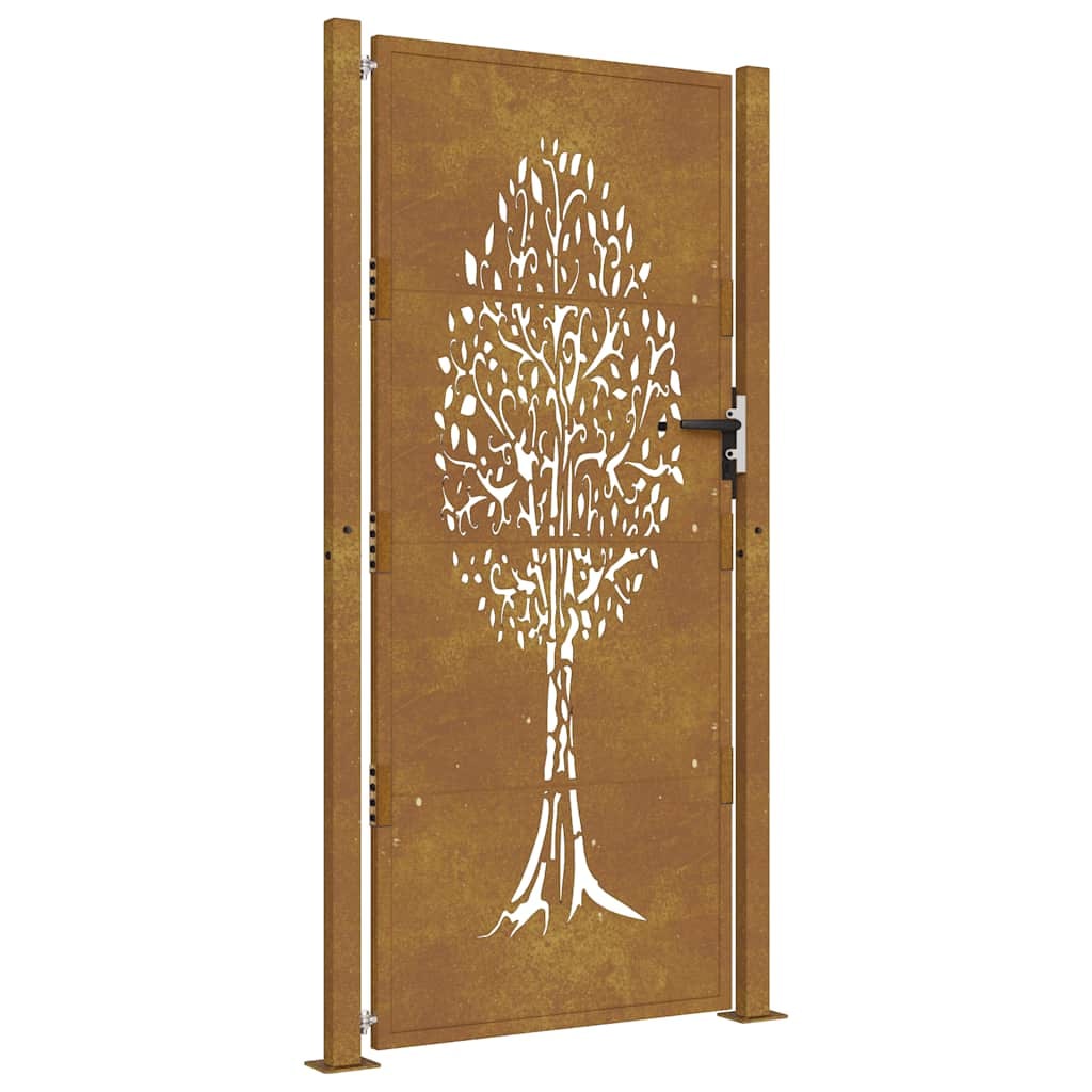 vidaXL Poort 105x180 cm boomontwerp cortenstaal