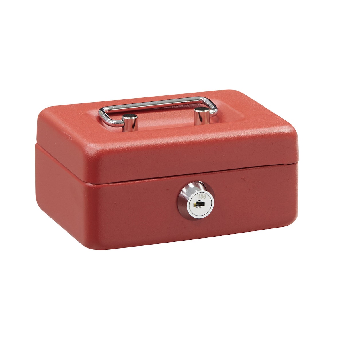 ARREGUI Elegant C9004 Cassetta di sicurezza con chiave | Cassetta Portavalori in acciaio con fessura | Cassaforte portatile de 12,5 cm | Rossa