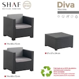 thumbnail of Salon de jardin Shaf Diva À Tête gris anthracite 80x60x73 cm