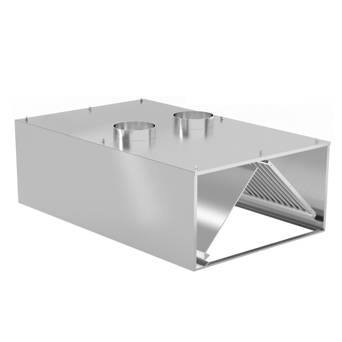 Induktionshaube in Kastenform 1400 mm tief (Breite 2600 mm) ohne Motor