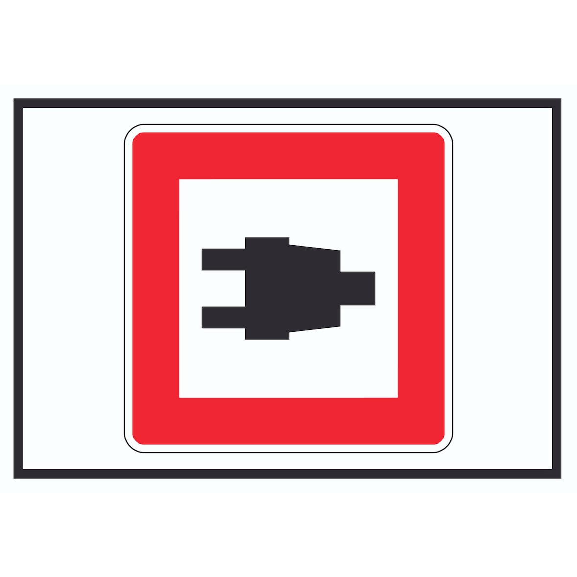 Nutzung von Landstromanschlüssen Symbol Schild A1 Rückseite selbstklebend