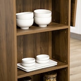 thumbnail of HOMCOM mesa de bar extensible mesa de bistró mesa de comedor con 3 estantes de almacenamiento y marco de metal para cocina comedor 120x76x91,4 cm
