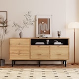 thumbnail of Merax Sideboard im Landhausstil mit Metallfüße, Anrichte aus Holz mit verstellbaren Einlegböden, Kommode, B:160cm