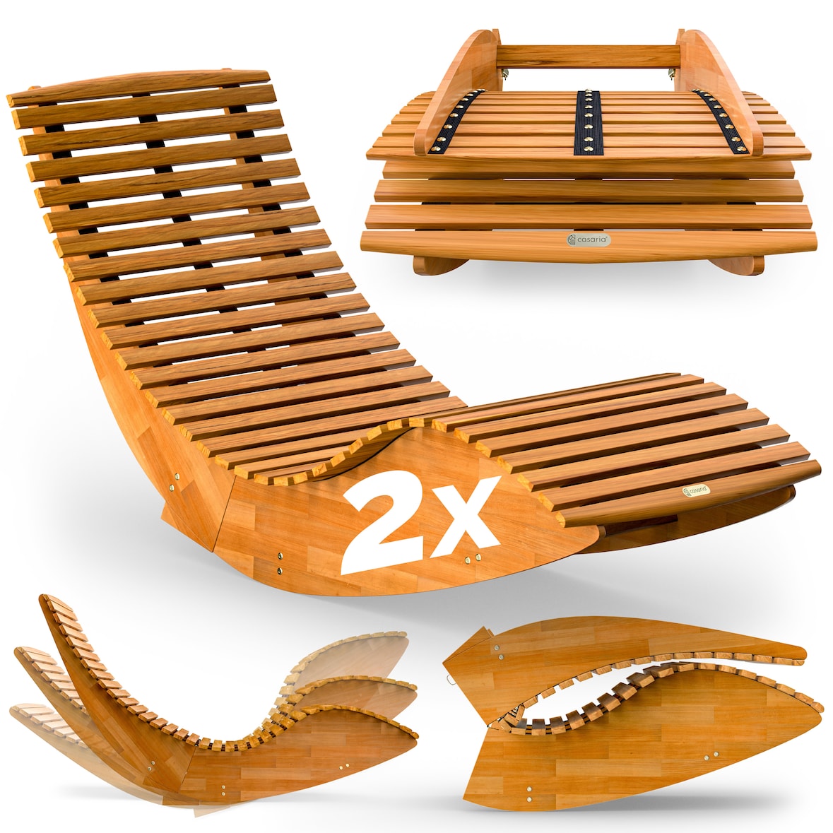 Casaria 2x Schwungliege Wippfunktion Ergonomisch