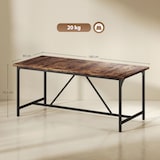thumbnail of HOMCOM mesa de comedor rectangular para 6-8 personas, mesa de cocina industrial con tablero grueso y patas de metal, 180x80x75,5 cm, marrón rústico