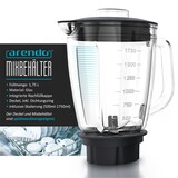 thumbnail of Arendo Standmixer, 1,75L Glasbehälter Edelstahl, 1400W, Glas Smoothie Maker / Mixer Ice Crush Funktion Milchshaker, Grau/Schwarz