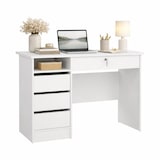 thumbnail of WellHome - Mesa de Escritorio con 4 Cajones en color Blanco 110 x 49 x 76 cm - Duero White