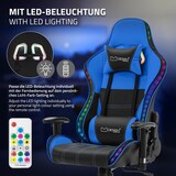 thumbnail of Gamingstuhl mit RGB Beleuchtung & Bluetoothboxen Schwarz/Blau aus Kunstleder