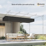 thumbnail of Outsunny cubierta para pérgola 3,5x2,6 m techo de repuesto retráctil para marco de pérgola de 4x3 m toldo de tela solo con 10 orificios de drenaje
