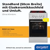 thumbnail of Exquisit Elektro-Standherd ECM 5-4.1 Inox | EEK: A | 46,6 l Garraum | Glaskeramik Kochfeld | Umluft