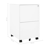thumbnail of vidaXL Aktenschrank mit Rollen Weiß 39x45x67 cm Stahl