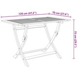 thumbnail of Mesa plegable de jardín madera maciza de acacia 120x70x75 cm