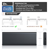 thumbnail of CSL M.2 Key-M PCIe Festplatten-Gehäuse extern USB 3.2 für NVME M.2 SSDs / unterstützt UASP