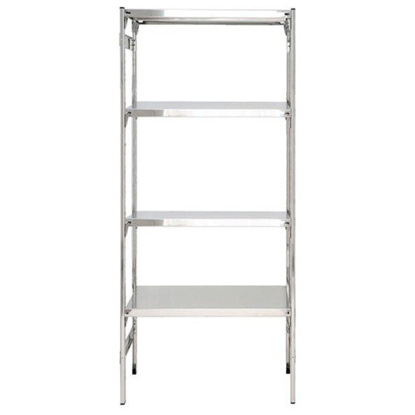 Scaffale inox a gancio con piani ad incastro cm. 60x40x200h