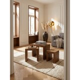 thumbnail of 3er Set Satztisch MUMBAI Massiv-Holz Akazie Wohnzimmer-Tisch Landhaus-Stil Beistelltisch dunkel-braun