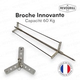 thumbnail of Tournebroche professionnel MONO – Broche Ø20 mm x 120 cm – Capacité 60 kg – Feu de bois – Fabrication française – REVOGRILL