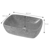 thumbnail of Marmor-Waschbecken HWC-M77, Aufsatzwaschbecken Waschtisch Waschplatz Waschschale Badezimmer, Naturstein 15x51x36cm, grau