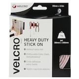 thumbnail of VELCRO® Klettband Extra Stark Selbstklebend Haken & Flausch 50mm x 2.5m Weiß