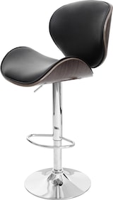 thumbnail of Décoshop26 - Drehbarer Barhocker x1 Retro-Design schwarzes PVC Sitzschale aus gebogenem Holz 04_0008579