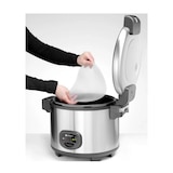 thumbnail of Cuociriso elettrico per circa 30 porzioni, funzione di mantenimento automatica a fine cottura, capacità 5,4 lt, V.230/1, Kw.1,95, dim.mm.455x455x380h