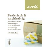 thumbnail of Trinkhalm in Pastell gestreift Rosa Gelb Blau aus Papier, Ø 8 mm / 20 cm, 150 Stück in Pappkarton