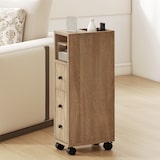 thumbnail of Armadietto da Bagno a colonna design compatto 4 ruote color rovere