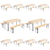 thumbnail of 10 Tables de brasserie pliantes 180x80x76cm + 20 bancs bois - Oviala