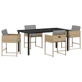 thumbnail of vidaXL 5-teiliges Gartentisch-Set mit Kissen in Beige aus Poly-Rattan