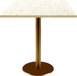 thumbnail of RestooTab - Tisch Rome goldmetallic 70x70cm Dekor Terrazzo cassata Kanten messingfarben