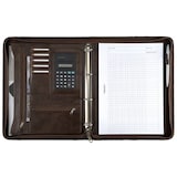 thumbnail of ALASSIO Conférencier Marron Massa imitation cuir. 34x27x4cm. Avec bloc/mécanisme 4 anneaux/calculatrice