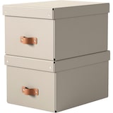thumbnail of Lot de 2 boîtes de rangement Puro, 17 L, en carton 100% recyclé, coloris beige