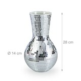 thumbnail of Relaxdays Disco Vase, mit Spiegelglas, HxD: 28x14 cm, Mosaik-Vase, runde Blumenvase, Tischdeko, Glitzer-Vase, silber