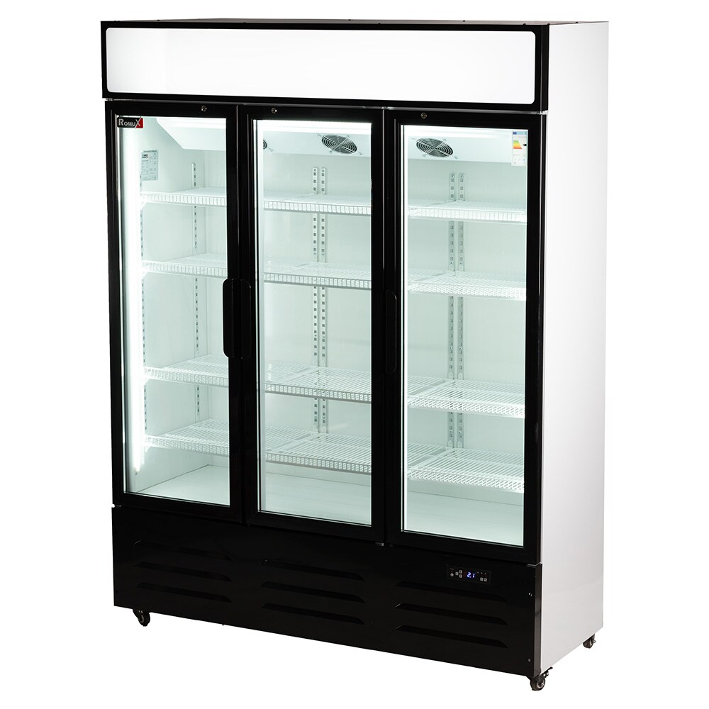 Romux® Armário Expositor Refrigerado 900 Litros 3 Portas Ventilado com Tiragem Forçado | Frigorífico Profissional para Bebidas com portas de Vidro