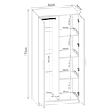 thumbnail of Helloshop26 - Armario moderno para dormitorio mueble de almacenaje atemporal con 1 barra para colgar y 4 estantes MDF 176 x 80 x 52 03_0006373