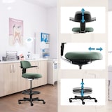 thumbnail of Sedia da lavoro / sedia da banco TOP WORK 40 Seduta in tessuto / schienale in tessuto verde hjh OFFICE