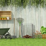 thumbnail of Relaxdays Komposter Metall, HBT: 68 x 46 x 46 cm, Bodengitter und Füße, für Gartenabfall, Kompostgitter, Stahl, schwarz