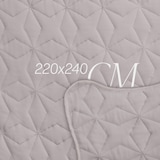 thumbnail of Tagesdecke (Taupe) 220x240 cm mit wattierter Zwischenlage, Bettüberwurf - Überwurfdecke, Sommerdecke gesteppt - Steppdecke, Wendedecke