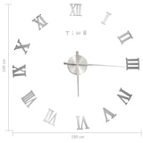 thumbnail of vidaXL 3D-Wanduhr Modernes Design Silbern 100 cm XXL