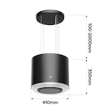 thumbnail of CIARRA A+ 550m³/h Inselhaube Freihängend Dunstabzugshaube WiFi App Touch 4 Stufen Booster Umluft VM4838B