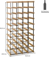 thumbnail of PROREGAL Modulares Weinregal VINOTECA MOD METAL | HxBxT 92,5x42,5x24,5cm | 4x9 Flaschen | Massives Kiefernholz | Braun geölt | Flaschenregal