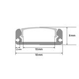 thumbnail of 2m Aluprofile Alu Schiene Leiste Profil LED Kanal Deckenanbringung für LED Strip Profil mit Milchglas Abdeckung